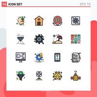 16 Creative Icons Modern Signs and Symbols of food cooking bbq lend box gear Editable Creative Vector Design Elements