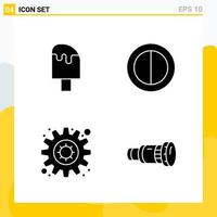 colección de 4 iconos sólidos universales conjunto de iconos para web y móvil vector