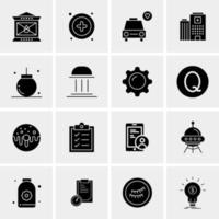 16 iconos de negocios universales vector ilustración de icono creativo para usar en proyectos relacionados con la web y dispositivos móviles