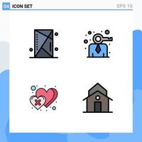 Universal Icon Symbols Group of 4 Modern Filledline Flat Colors of console dislike outline key love Editable Vector Design Elements