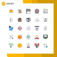 Group of 25 Flat Colors Signs and Symbols for delivery code html louck browser Editable Vector Design Elements