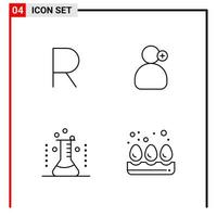 4 General Icons for website design print and mobile apps 4 Outline Symbols Signs Isolated on White Background 4 Icon Pack vector