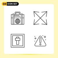 4 Creative Icons for Modern website design and responsive mobile apps 4 Outline Symbols Signs on White Background 4 Icon Pack vector