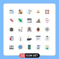 Universal Icon Symbols Group of 25 Modern Flat Colors of clock education stationary content seo Editable Vector Design Elements