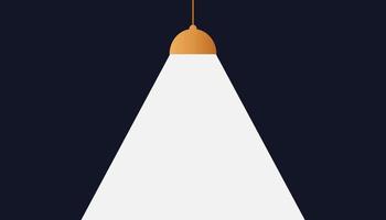 lámpara de techo encendida. lámpara de concepto que emite blanco sobre fondo negro. ilustración vectorial eps 10. vector