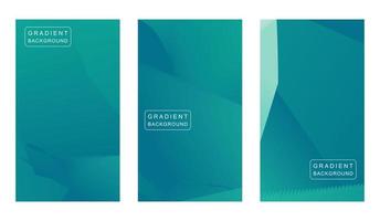 Aquamarine gradient abstract background set. Vector illustration. EPS 10.