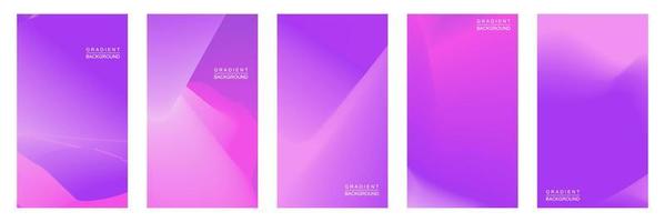 Colorful abstract fluid geometric gradient background set collection. Vector illustration. EPS 10.