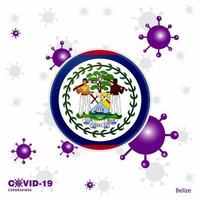 Pray For Belize COVID19 Coronavirus Typography Flag Stay home Stay Healthy Take care of your own health vector