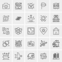 25 iconos de negocios universales vector ilustración de icono creativo para usar en proyectos relacionados con la web y dispositivos móviles