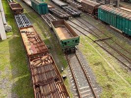 Railway tanks and wagons waiting for their turn for loading and unloading photo