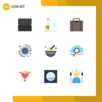 Set of 9 Modern UI Icons Symbols Signs for search peanuts capture oats cereals Editable Vector Design Elements