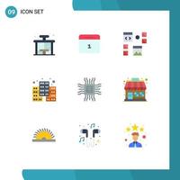 9 Flat Color concept for Websites Mobile and Apps cpu database design economy programming Editable Vector Design Elements