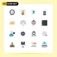Modern Set of 16 Flat Colors Pictograph of bun bakery corss tv control Editable Pack of Creative Vector Design Elements
