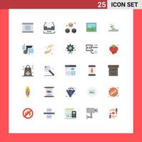 Editable Vector Line Pack of 25 Simple Flat Colors of picture gallery file frame objects Editable Vector Design Elements