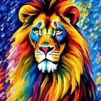 colorido y fuerte como un león vector