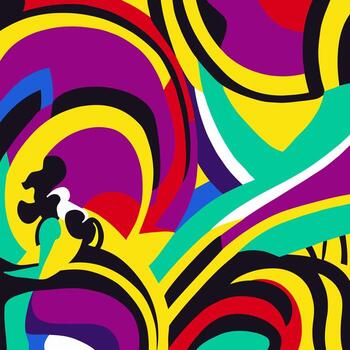 maravilloso funky pop art patrón abstracto vector