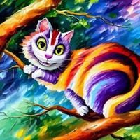 Portrait of a Colorful Cheshire Cat vector