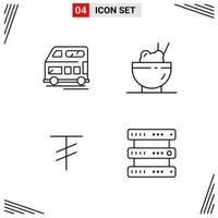 4 Icons Line Style Grid Based Creative Outline Symbols for Website Design Simple Line Icon Signs Isolated on White Background 4 Icon Set vector