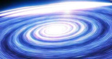 Abstract beautiful glowing shiny infinity galaxy round blue in open space background photo