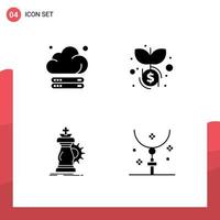 Universal Icon Symbols Group of Modern Solid Glyphs of cloud horse technology investment success Editable Vector Design Elements