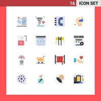 16 User Interface Flat Color Pack of modern Signs and Symbols of statistics human trash chart contacts Editable Pack of Creative Vector Design Elements