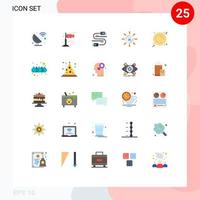 Set of 25 Commercial Flat Colors pack for sun seo sata network marketing Editable Vector Design Elements