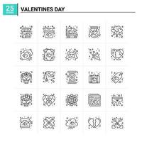 25 Valentines Day icon set vector background