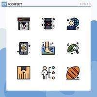 Stock Vector Icon Pack of 9 Line Signs and Symbols for fish mail online inbox app Editable Vector Design Elements