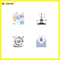 4 Universal Flat Icons Set for Web and Mobile Applications education management preschool router product Editable Vector Design Elements