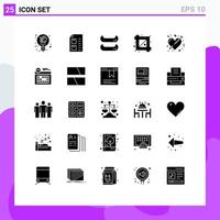 paquete de iconos de vector de stock de 25 signos y símbolos de línea para elementos de diseño de vector editables de herramienta de cultivo gráfico de papel de flecha de corazón