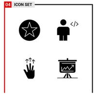 4 General Icons for website design print and mobile apps 4 Glyph Symbols Signs Isolated on White Background 4 Icon Pack vector