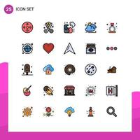 Set of 25 Modern UI Icons Symbols Signs for proposal day spending sun autumn Editable Vector Design Elements