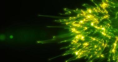 Futuristic abstract green emerald sharp glass crystals from waves, smoky lines magical energy glowing neon isolated on black background. Abstract background. Screensaver photo