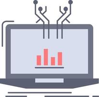 Analysis analytical management online platform Flat Color Icon Vector