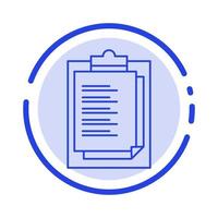 Notepad Report Card Result Presentation Blue Dotted Line Line Icon vector