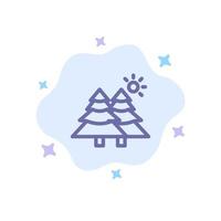 Fir Forest Nature Trees Blue Icon on Abstract Cloud Background vector