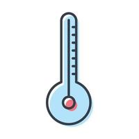 icono vectorial aislado de un termómetro de mercurio para medir la temperatura. vector