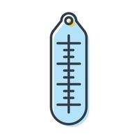 Vector isolated icon of a mercury thermometer to measure temperature.