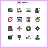 conjunto de 16 iconos de interfaz de usuario modernos símbolos signos para codificador resultado avatar grado cartero elementos de diseño de vectores creativos editables