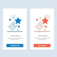 Asteroid Comet Space Star  Blue and Red Download and Buy Now web Widget Card Template vector