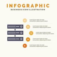 Computing Data Storage Network Infographics Presentation Template 5 Steps Presentation vector