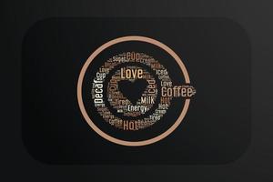 Coffee Cup Shape Cloud T-shirt Design