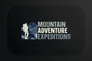 Mountain T-shirt Design Mountain Adventure Expeditions vector