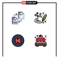 4 Filledline Flat Color concept for Websites Mobile and Apps sharing arrow document love previous Editable Vector Design Elements