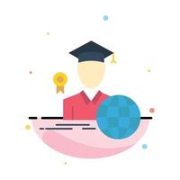 Graduation Avatar Graduate Scholar Abstract Flat Color Icon Template vector