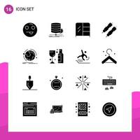 16 Creative Icons Modern Signs and Symbols of connection world furniture globe food Editable Vector Design Elements