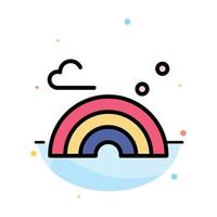 Nature Rainbow Spring Wave Abstract Flat Color Icon Template vector