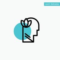 Mental Relaxation Mind Head turquoise highlight circle point Vector icon