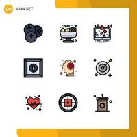 paquete de iconos de vector de stock de 9 signos y símbolos de línea para mostrar el producto principal editar signo de amor elementos de diseño vectorial editables