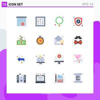 16 User Interface Flat Color Pack of modern Signs and Symbols of invest business products personal data Editable Pack of Creative Vector Design Elements